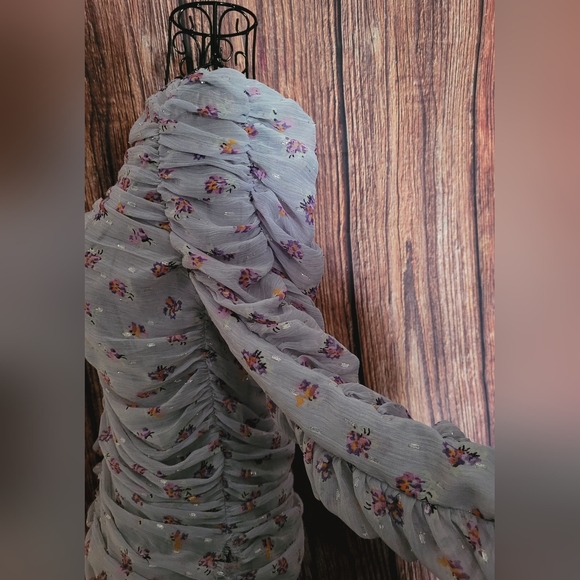 Zara Lavender Ruched Blouse - Picture 2 of 7